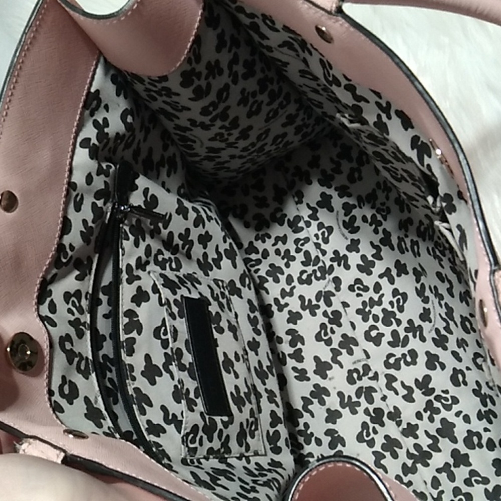(#30) SALE! Rebecca Minkoff Pink Saffiano Leather Tote/Shoulder Bag W DB - Picture 7 of 16